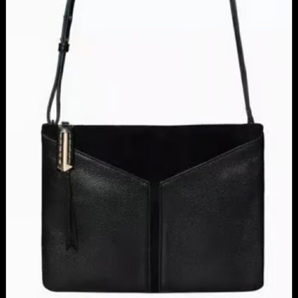 Stella & Dot COVET Highline leather suede mini crossbody purse black ($159) - Picture 2 of 16